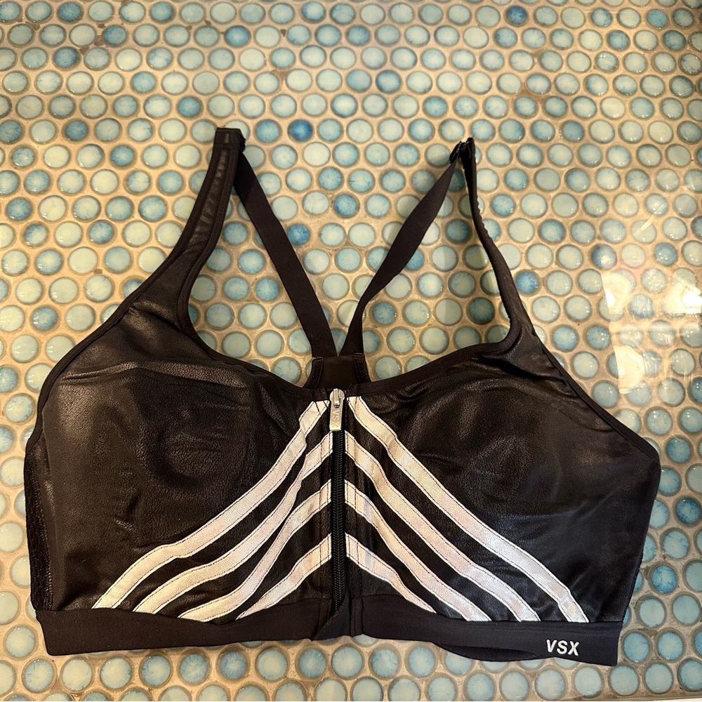 VSX Victoria’s Secret Black and Silver Sports Bra